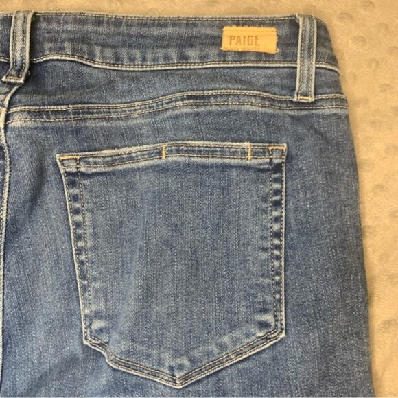 Women’s Paige Brigitte Crop Jeans Light Wash Mid Rise Distressed Hems Size 29 - Picture 5 of 11